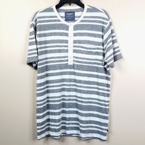 Bonobos Striped Short Sleeve Cotton Blend Henley Shirt Medium